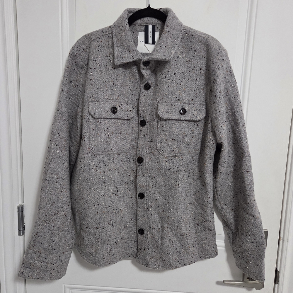NWT - Profuomo Men's Italian Virgin Wool Blended Overshirt -Made In Portugal- XL